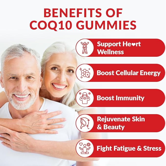 Sugar Free CoQ10 Gummies 200 MG Coenzyme Q10 (Ubiquinone) Gummies for Adults Co Q10 Supplement with Omega-3 Magnesium Energy Brain Support
