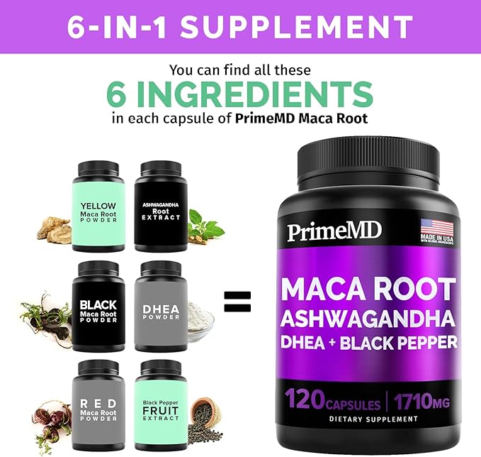 4-in-1 Liquid Biotin Collagen Keratin Saw Palmetto Drops (2 fl oz - 3 Pack) &amp 6-in-1 Maca Root Ashwagandha w Black Pepper Fruit (120ct) Bundle - Hair Skin Nails Energy &amp Mood Support Supple