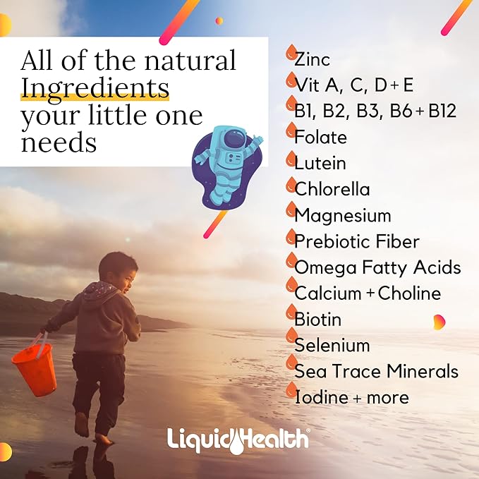 LIQUIDHEALTH Liquid Multivitamin for Kids Children and B Complex Liquid Super Energy Boost B Vitamins Supplements