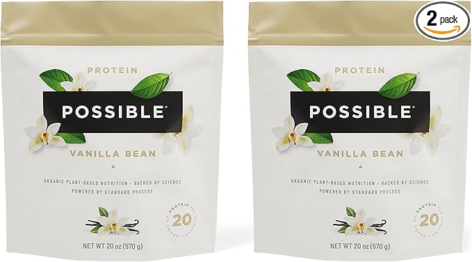 Protein Powder - Muscle Growth &amp Recovery Support - Plant-Based Protein - Essential Amino Acids &amp BCAAs - Vegan Gluten-Free &amp USDA Organic - Vanilla 1.25 Pound (Pack of 2)