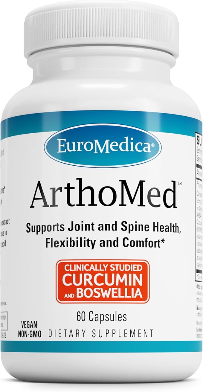 Euromedica ArthoMed - 60 Capsules - Clinically Studied Boswellia &amp Curcumin Devil’s Claw - Joint &amp Spine Health Cartilage Formation Flexibility Comfort - 30 Servings