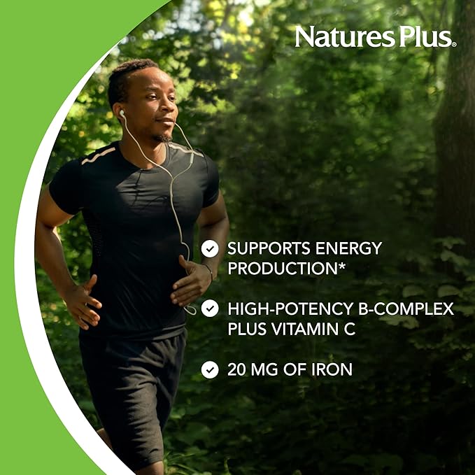 NaturesPlus Ultra-Stress with Iron Sustained Release - 30 Vegetarian Tablets - Stress Relief Supplement with B-Complex &amp Vitamin C - Energy Booster Mood Enhancer - Gluten-Free - 30 Servings