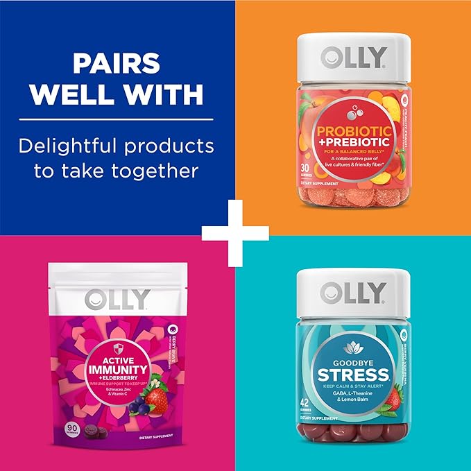 OLLY Laser Focus Gummy Ginseng Alpha GPC B Vitamins 36 Count &amp Men's Multivitamin Gummy Vitamins A C D E B Zinc 90 Count