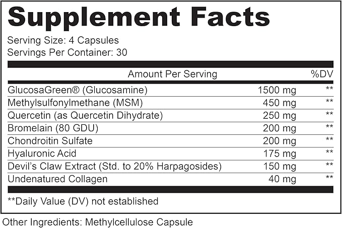 LIVELY VITAMIN CO. Joint Jive - Lubricate Joints (Knee Ankle Neck Shoulder Back) - Collagen - Glucosamine - MSM - Quercetin - Chondroitin - Devils Claw - Shellfish-Free Formula - 120 Count