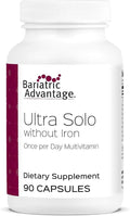 Bariatric Advantage Ultra Solo Without Iron - Once-Per-Day Daily Multivitamin - for Bariatric Patients - with Thiamin Vitamin A &amp More - Gluten Free - 90 Capsules