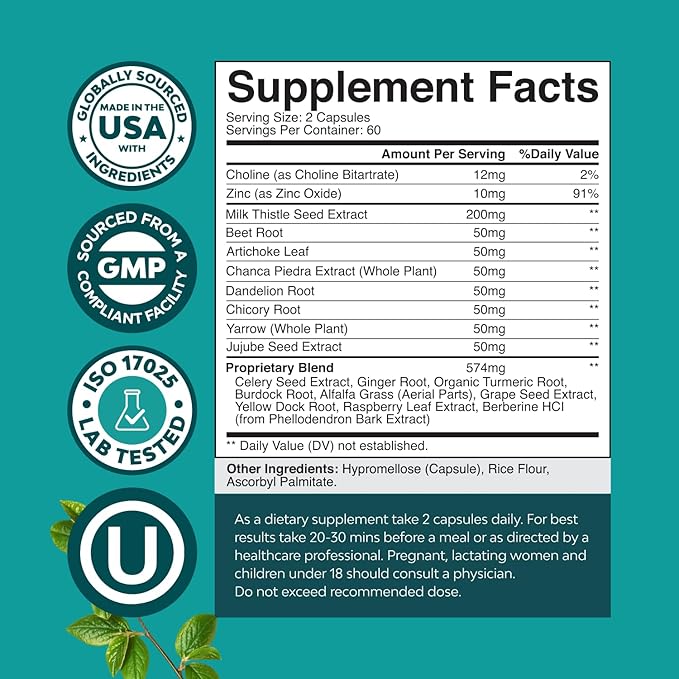 Bundle of Liver Support NAC - N Acetyl Cysteine Antioxidants Turmeric Choline Dandelion &amp L-Glutathione and Liver Cleanse Detox &amp Repair - Silymarin Milk Thistle Supplement with Artichoke Extr
