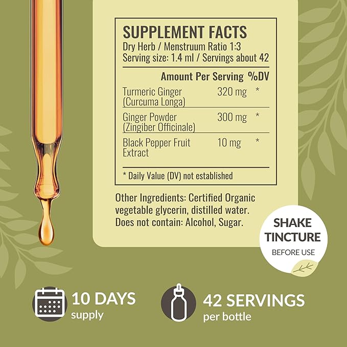 HERBAMAMA Ashwagandha and Turmeric Ginger Kit - Bundle of 1500 mg Ashwagandha Root Capsules &amp Turmeric Ginger Tincture 2 fl oz - Vegan Non-GMO Sugar &amp Alcohol-Free - 2 Pack