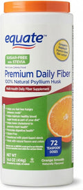Daily Fiber Supplement Sugar Free Orange Flavor 14.6 oz – 72 Teaspoon Doses Psyllium Husk Powder Plant-Based Fiber Psyllium Fiber Supplement Gluten-Free Fiber Powder.