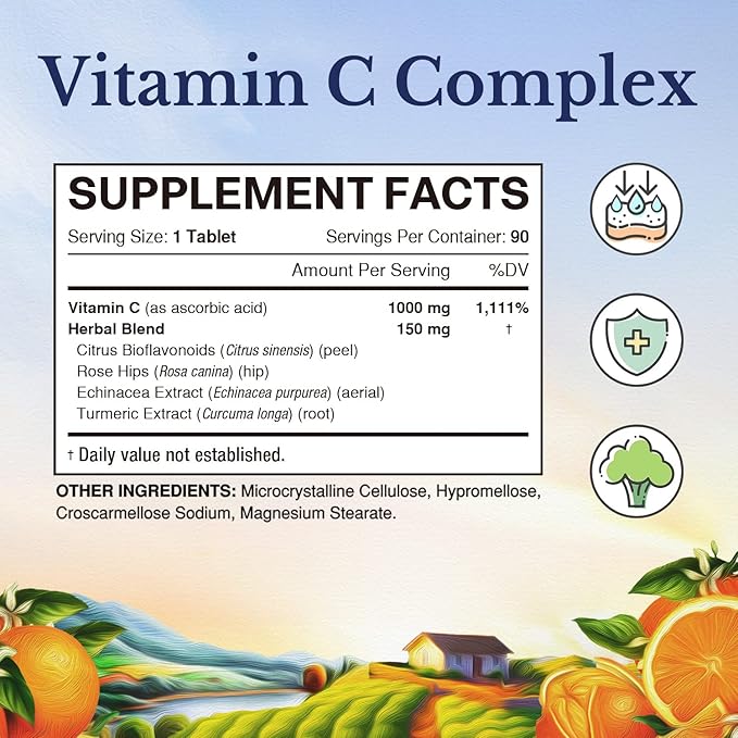 Vitalitown Vitamin C Complex 1000mg and Probiotics 120 Billion CFUs