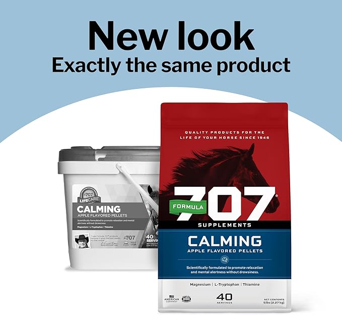 Formula 707 Calming Equine Supplement Daily Fresh Packs – Enhanced Focus for Horses – L-Tryptophan Thiamine &amp Magnesium