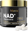 MARSTA Liposomal Resveratrol Supplement 1000mg Organic - Compatible with NAD+ for Cellular Energy &amp Anti-Aging Supports Focus &amp Stamina Non-GMO &amp Gluten-Free 90 Capsules