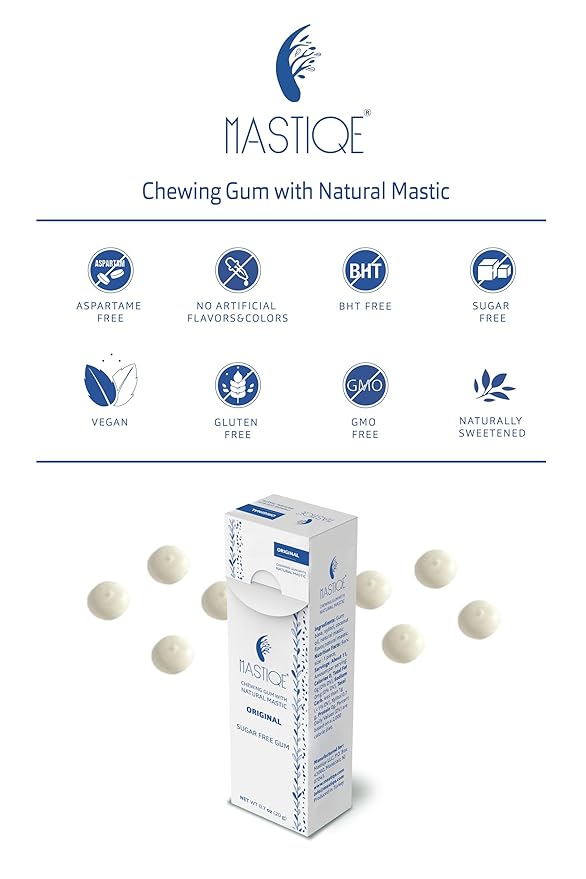 Mastiqe Sugar Free Hard Chewing Gum with Natural Mastic (Plain)