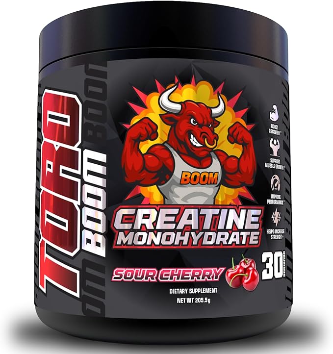 Creatine for Strength &amp Muscle Energy Production 5g per Serving Micronized Powder Pre-Workout Muscle Health Style Supplement for Gym Beginners 30 Servings Made in USA. (Cherry)