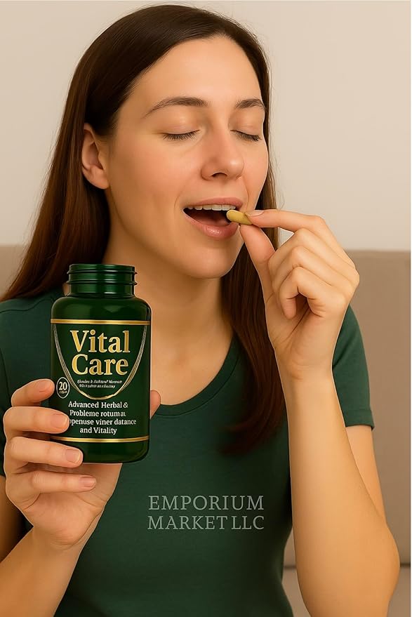 Vital Care – Advanced Herbal &amp Probiotic Supplement | Supports Natural Detox Vital Natural Organic Purifier | 30 Capsules for Daily Wellness Energy &amp Vitality 1 Bottle (2)