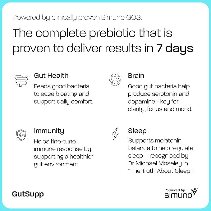 BIMUNO Prebiotic Fibre Supplement for Gut Health | High-Fibre Tasteless Soluble Powder | Supports Digestive Function | Suitable for Vegetarians | 30-Day Supply