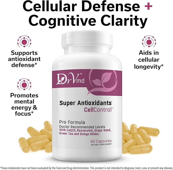 Vascular &amp Antioxidant Bundle | Heart Circulation &amp Energy Support | Includes Vascular Control (NAC CoQ10 Benfotiamine Betaine) + Super Antioxidants (Resveratrol Curcumin Ginkgo Quercet