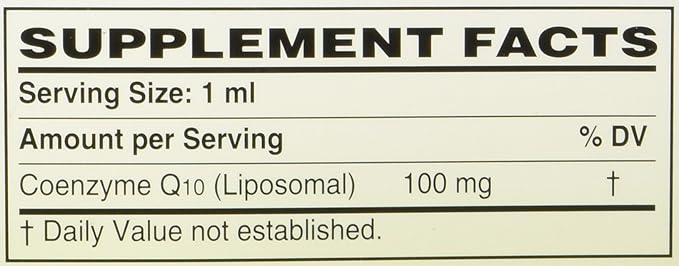 LiQsorb Liposomal CoQ10 (170ml Bottle) 100mg per 1 ml (Non Flavored Sugar Free Non-GMO) 170 Servings