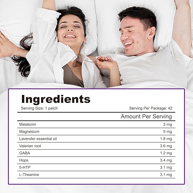WanDu&ampHerbal 120 Sleep Patches for Adults Extra Strength - Fast Acting 100% Natural Ingredients Skin-Friendly &amp Easy to Apply Apply Before Sleeping for Men and Women (1)