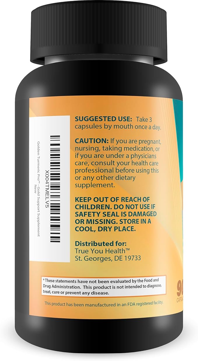 Golden Turmeric Pro - Improved Formula - Our Best High Absorption Turmeric Curcumin Gold Turmeric Capsules - Vitamin D Vitamin C Curcumin Ginger Supplements - Gold Support Supplement