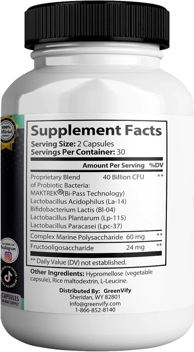 DentalPrime MAX Probiotic Supplement 40 Billion CFU MAKTREK Bi-Pass Technology 60 Capsules 30-Day Supply (2)