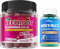2PACK Organic Beet Root Gummies with L-Citrulline &amp L-Arginine + Methylated Multivitamin for Men Gummies