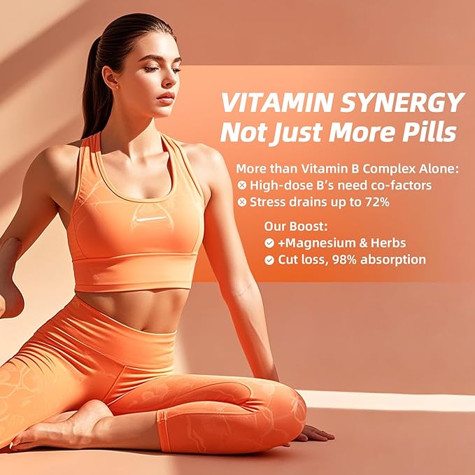 GREENPEOPLE Vitamin Methylated B Complex | Methyl B12 + L-Methyl Folate | Support Energy Metabolic Immunity &amp Cognitive | 6 Super B Complex w/Mg Ashwagandha &amp L‑Theanine for Women -Vegan 2f