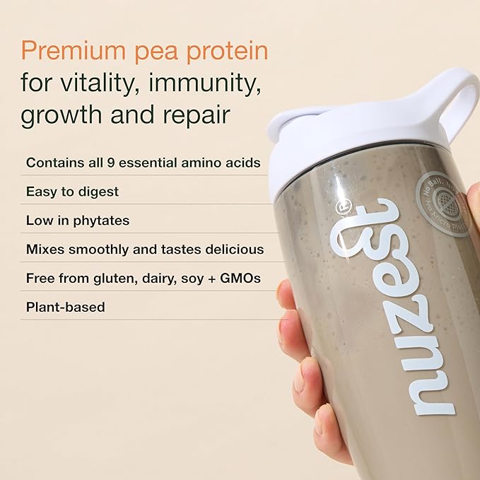 Nuzest - Pea Protein Powder - Clean Lean Protein Premium Vegan Plant Based Protein Powder Dairy Free Gluten Free GMO Free Protein Shake Chocolate Peanut Butter 20 Servings 1.1 lb