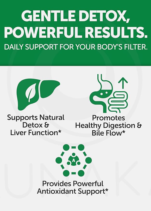 Lunakai USA Made Liver Cleanse Detox &amp Repair - 10-in-1 with Milk Thistle &amp NAC – Liver Support Supplement Capsules for Men &amp Women Daily Health Non-GMO 60ct