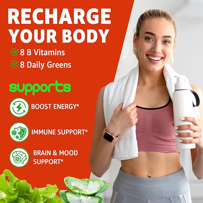 NEVISS Vitamin B Complex with B1 B2 B3 B5 B6 B7 B9 B12 C Zinc &amp Organic Greens Blend - Methylated B Complex Gummies Supplements for Energy Immune Support and Focus -Sugar Free 2-Pack