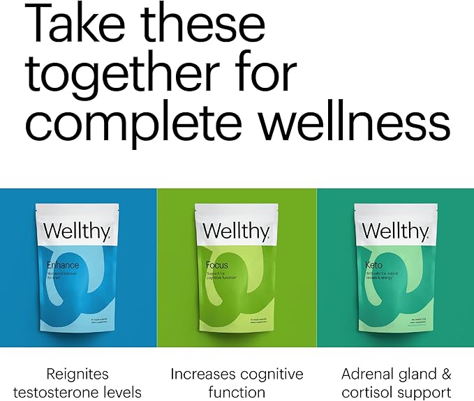 Wellthy His Daily Natural Multivitamin for Men Premium Prostate Support Supplement Support Hair Growth (30 Day)