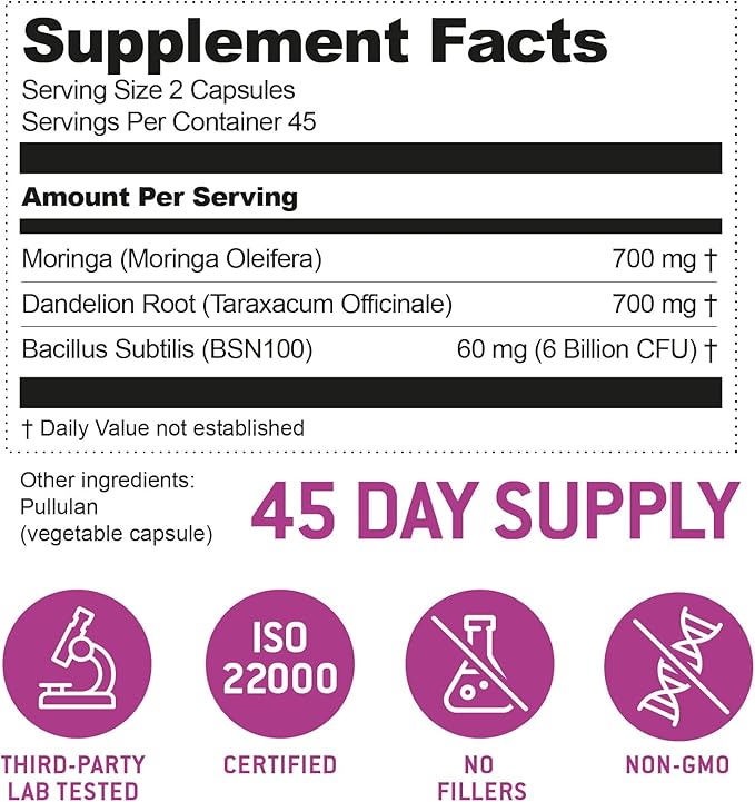 Bacillus Subtilis Spore Based Probiotic — High Potency Strain with Prebiotic for Balanced Belly | Daily Gut Health &amp Microbiome Support for Family | 6 Billion CFU Per Day | 90 Vegetarian Capsules