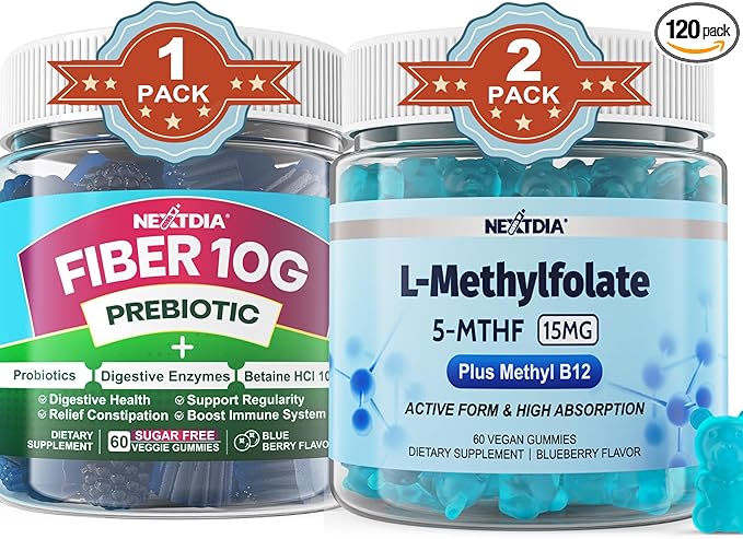 Fiber L-MethylFolate 15mg &amp Methyl B12 Gummies