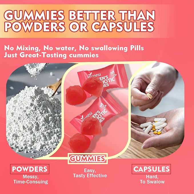 Vaginal Women Probiotic Feminine Balance pH Gummies for Healthy Odor Yeast Balance &amp Flora + Vitamin C for Immune Support -Cranberry Probiotics