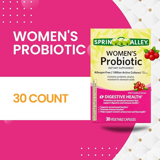 Probiotics for Women Capsules Dietary Supplement 1 Billion CFUs - Digestive Health - Womens Probiotic Digestive Health – 30 Count (Pack of 1)