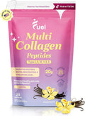 Fuel Multi Collagen Peptides Powder – 20g Hydrolyzed Collagen Types I II III V &amp X – Hair Skin Nails &amp Joint Support – Keto &amp Gluten Free – French Vanilla – 20 Servings (8.67oz)
