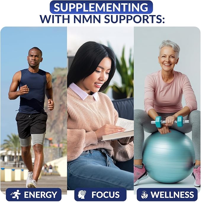 NMN Supplement 600 mg/Capsule Once Daily | 99% Pure Beta Nicotinamide Mononucleotide | Potent NAD⁺ Precursor | Supports Cellular Energy &amp Metabolism | Vegan Non-GMO Third-Party Tested &amp Glut
