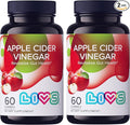 LIVS Apple Cider Vinegar Gummies | Organic Vegan ACV Supplement for Detox Gut Health Metabolism Immune Support &amp Energy – Gluten-Free Non-GMO &amp Vegan Gummies in Apple Cider Flavor – 120ct
