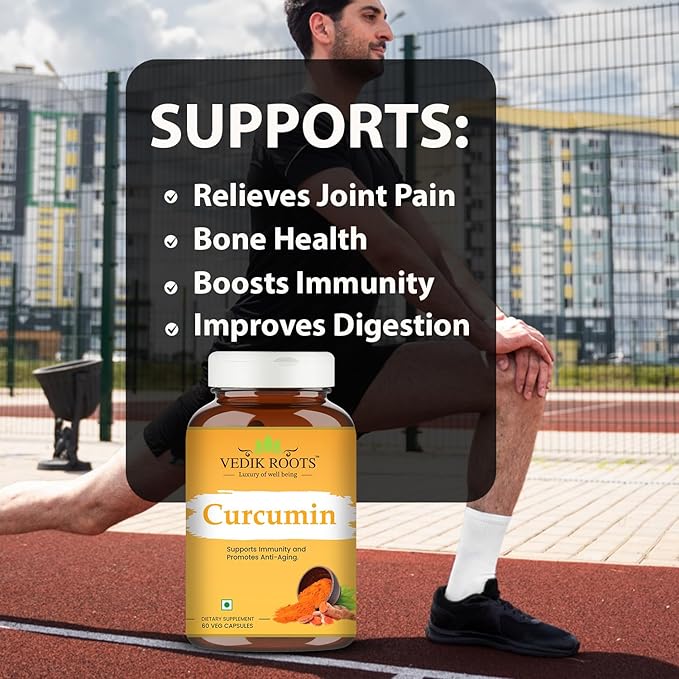 Curcumin Capsules - Antioxidant Properties | for Joint Comfort &amp Anti-Aging| 60 Veg Capsules (120)