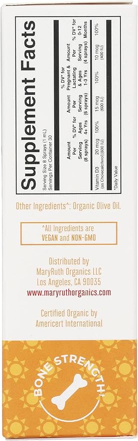 Mary Ruth's Organic Vitamin D3 Spray 1 Fz