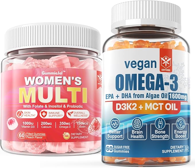 Womens Multivitamin Gummies &amp Vegan Omega 3 Gummies
