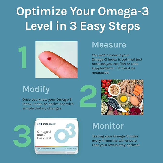 OmegaQuant Omega-3 Index Basic 2-Pack Original Omega-3 Blood Test Kit At-Home Collection CLIA-Certified Lab Analysis Includes 2 Test Kits