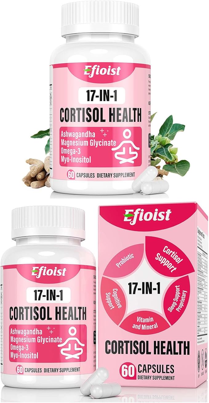 Cortisol Reducer 17-in-1 Cortisol Supplement for Women Hormone Harmony for Women with Ashwagandha Rhodiola Rosea Magnesium Glycinate