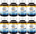 LOVITA 8-Pack Fish Oil Value Bundle - 960 Mini Softgels Total 2000mg rTG Omega-3 Burpless Enteric-Coated for Brain &amp Eye Health