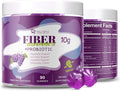 10G Fiber Gummies with 30 Billion CFU Probiotics Grape Flavor Bloating Support Fiber Supplement with Vitamin C ACV Inulin Sugar Free 180 Count