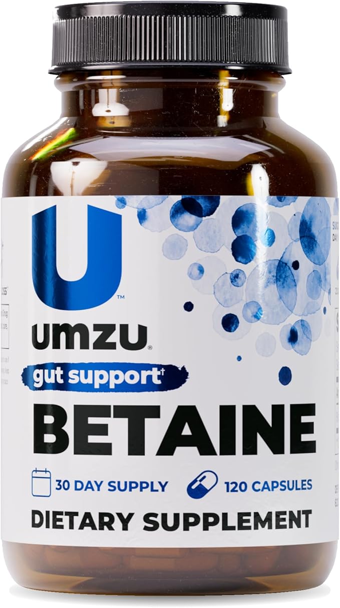 UMZU Betaine HCl Digestive Support Supplement (60 Day Supply) – with Betaine Hydrochloride Formula – Betaine HCl for Digestive Health &amp Gut Comfort Daily Digestive Wellness Support System Formula