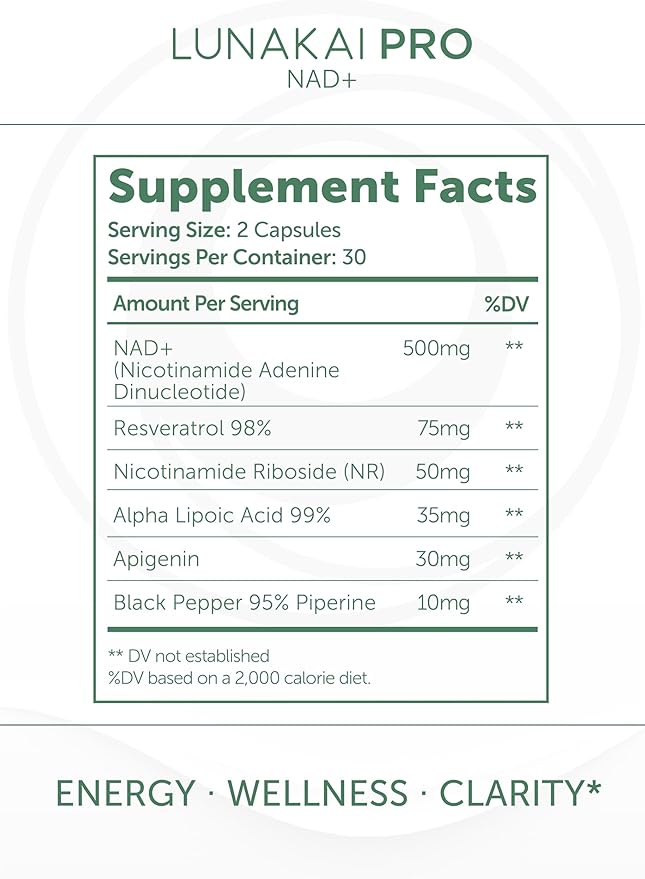Lunakai USA Made PRO NAD+ Capsules + Super Mushroom Gummies Bundle – 60 Capsules + 60 Gummies