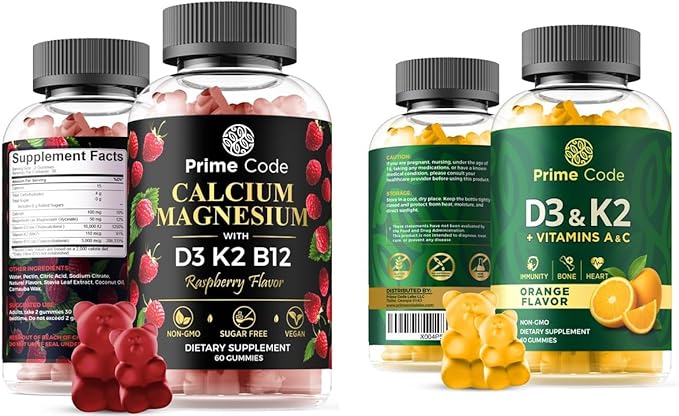 Prime Code Calcium Gummies and Vitamins D3 Complex