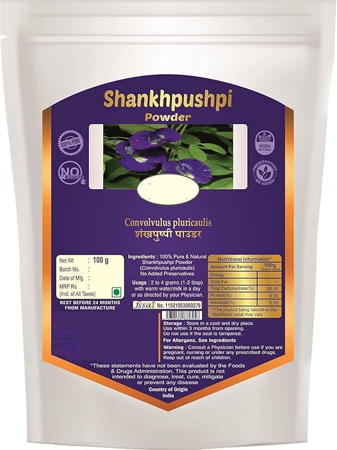 MI Shankhpushpi Brahmi and Ashwagandha Powder - 300g (100g Each)