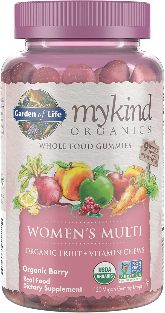 Garden of Life Organics Women's Gummy Vitamins - Berry - Certified Organic Non-GMO Vegan &amp Organics Men's Gummy Vitamins Multi Berry 120 Count