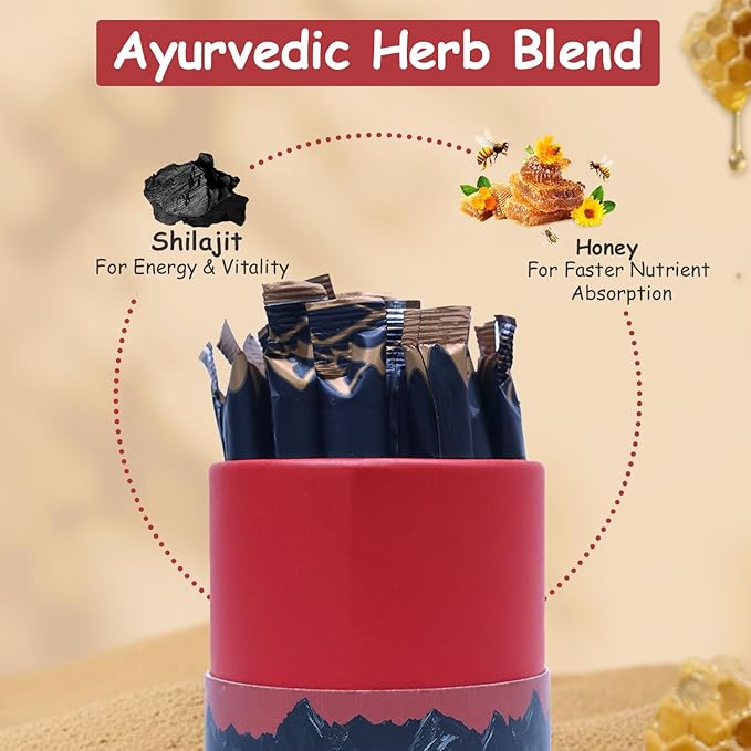 Himalayan Shilajit Honey Sticks with Natural Honey Strawberry Flavor – 30 Count 75%+ Fulvic Acid 85+ Trace Minerals Easy Single-Use Energy &amp Immunity Support